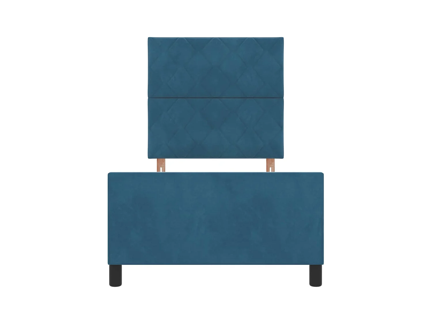 Cadre de lit avec tête de lit Bleu foncé 90 x 190 cm Velours