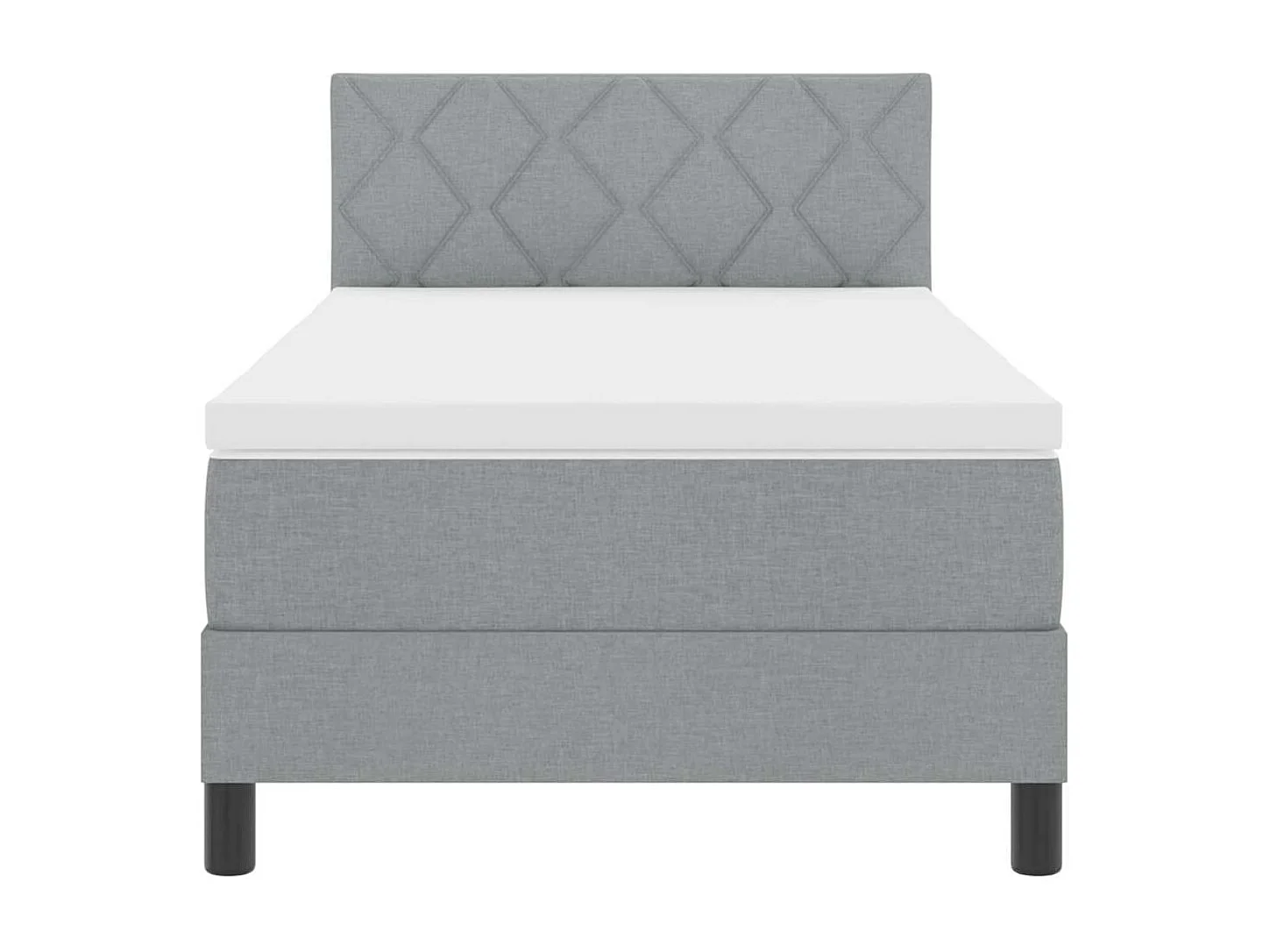 Cadre de lit avec matelas Gris clair 90 x 190 cm tissu