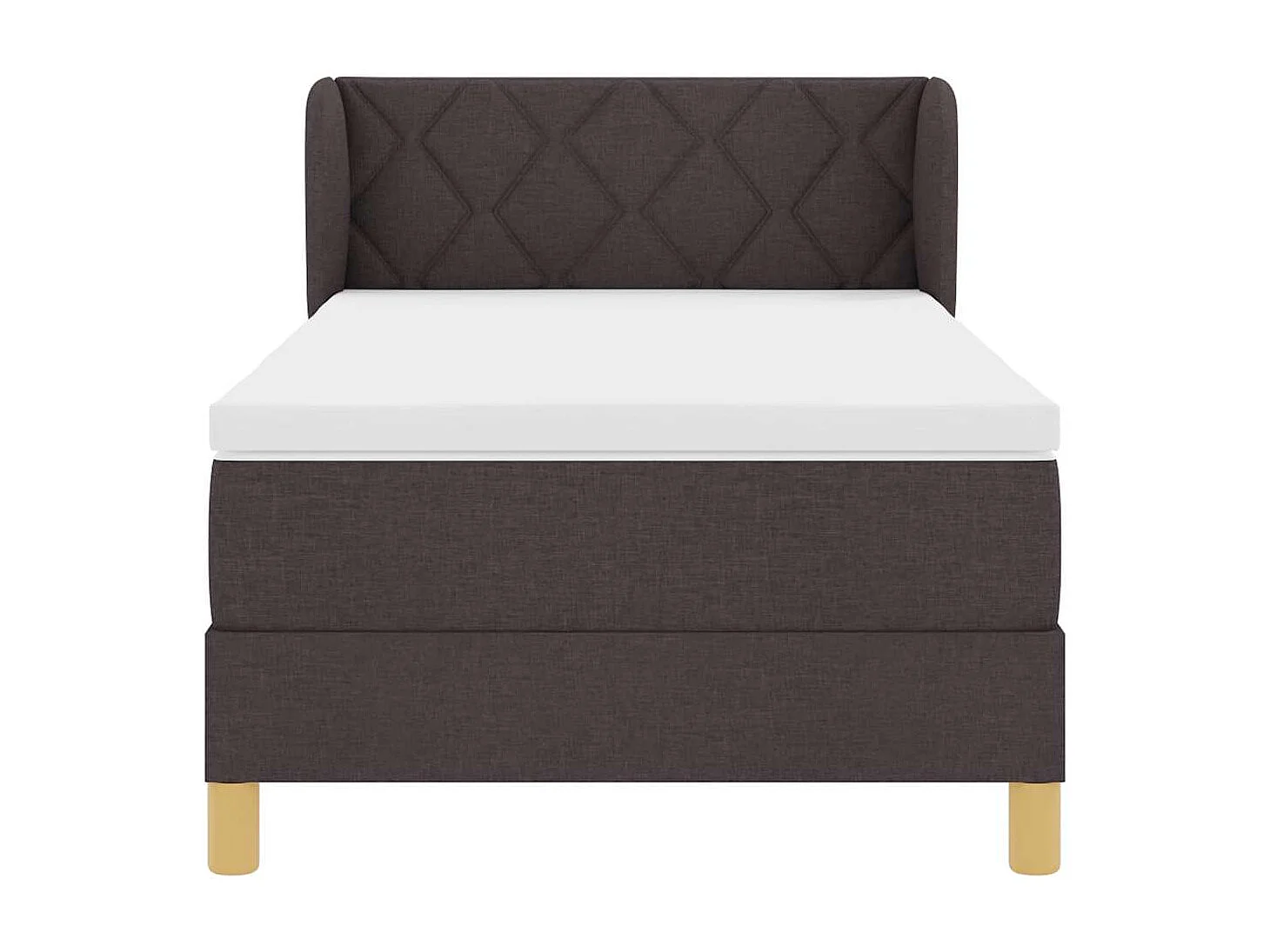 Cama Box com Colchão Creme 90x200 cm Fabrico Castanho escuro