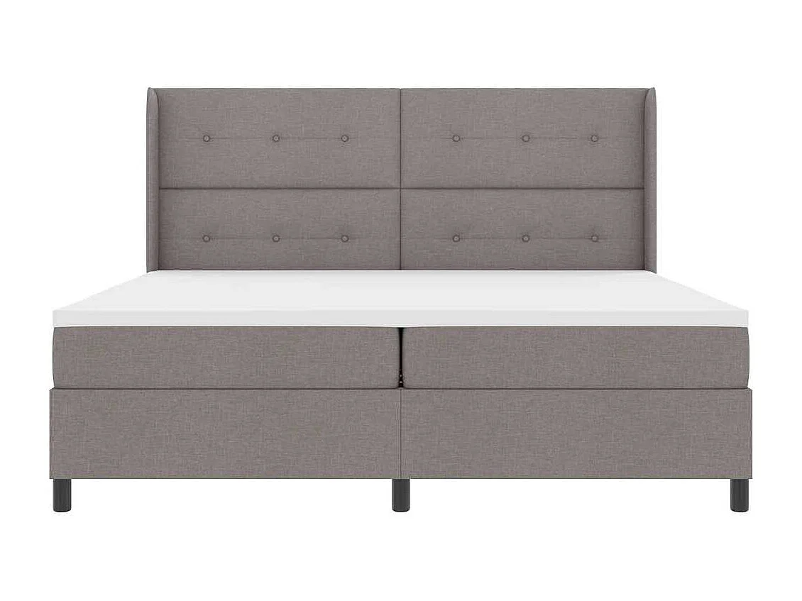 Cama tipo Box Spring con colchón Taupé 200 x 200 cm tela