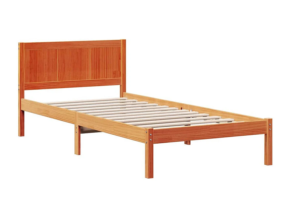 Estructura de cama Marrón 80 x 200 cm Madera maciza de Pino