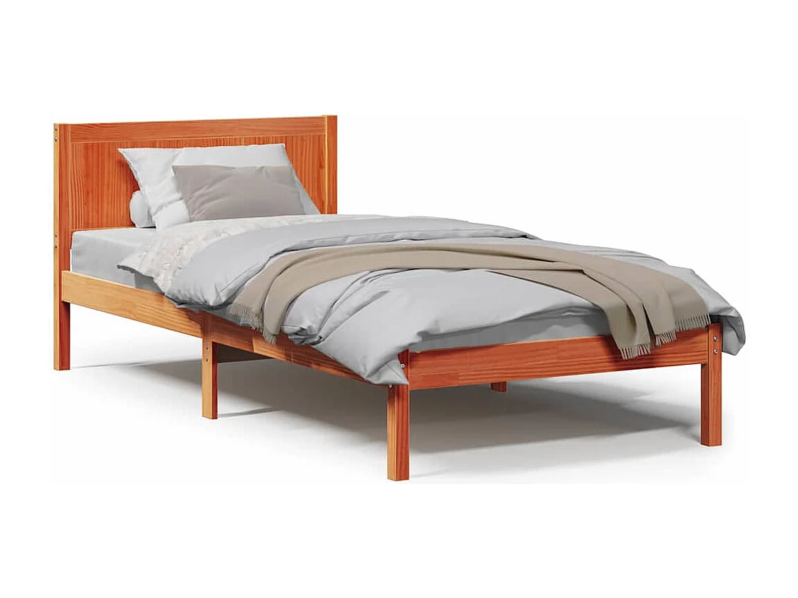 Estructura de cama Marrón 80 x 200 cm Madera maciza de Pino