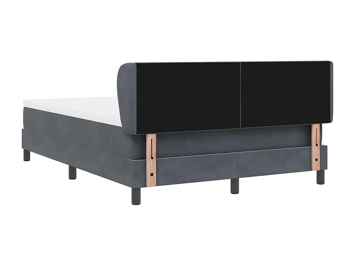 Cama con Somier y Colchón Gris Oscuro 80x200 cm Terciopelo