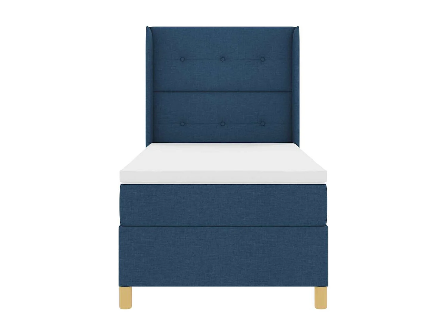 Cama con Somier con colchón con cabecera Azul 80 x 200 cm tela