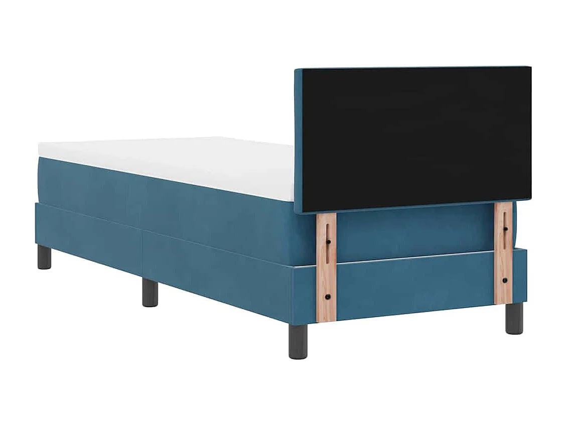 Cama tipo Box Spring Azul oscuro 80 x 200 cm Terciopelo