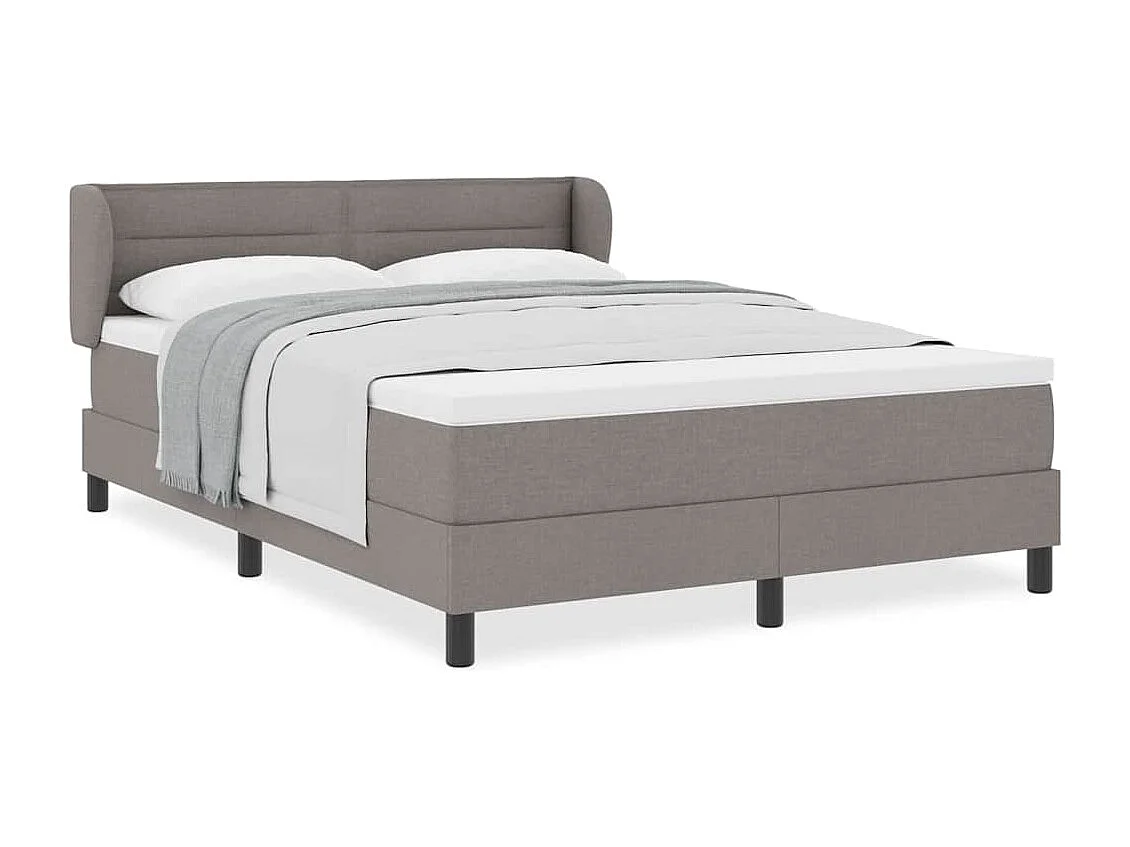 Cadre de lit avec matelas Taupe 160 x 200 cm tissu