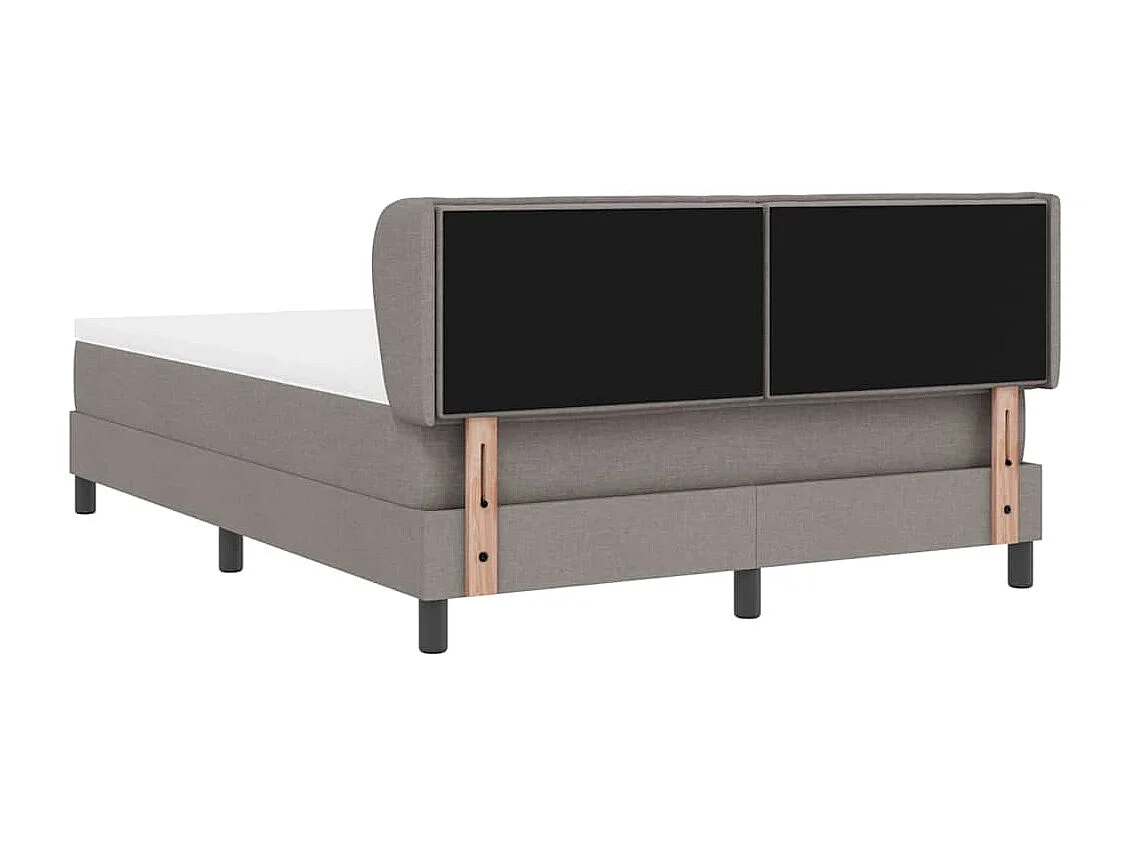 Cadre de lit avec matelas Taupe 160 x 200 cm tissu