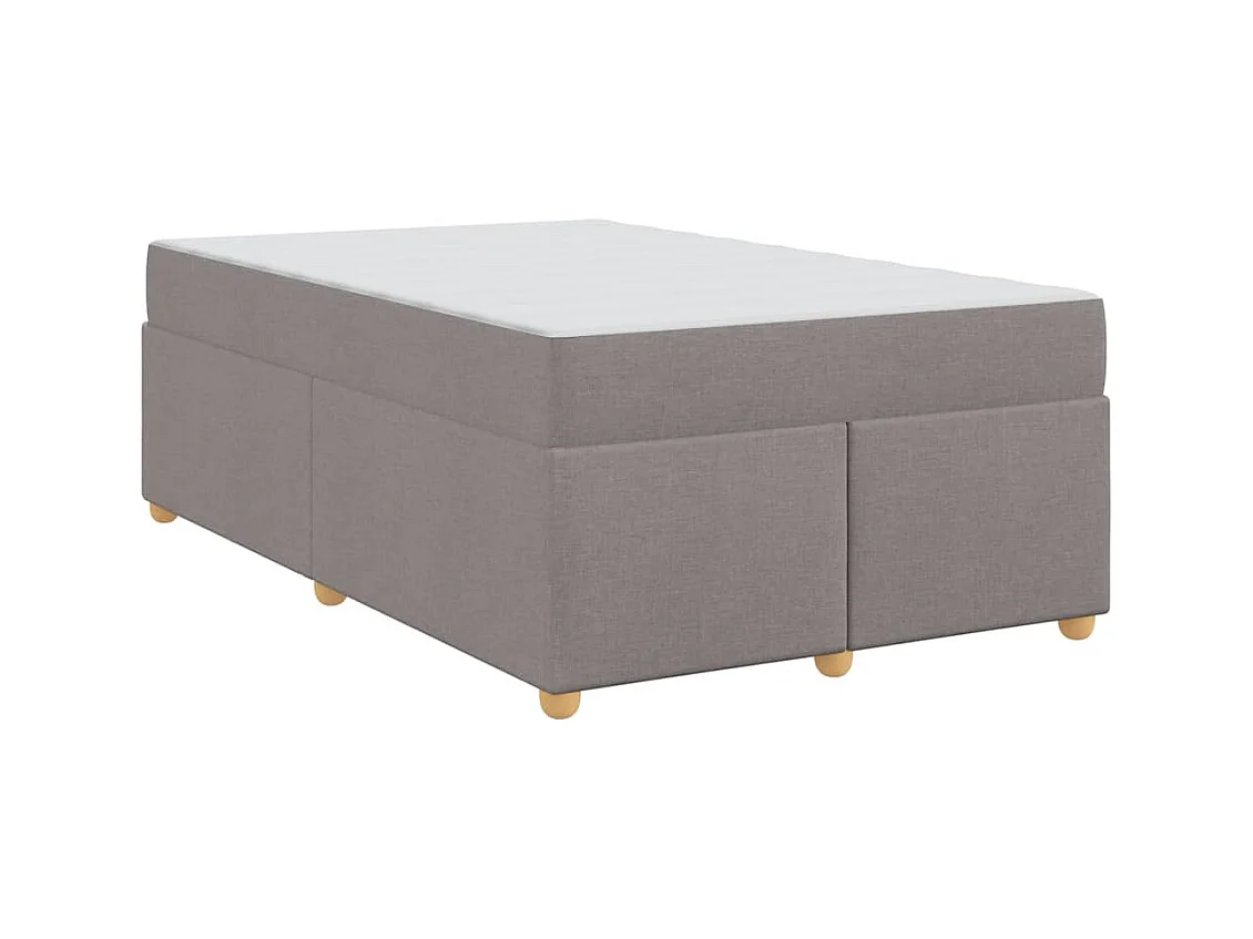 Cadre de lit avec matelas Taupe 120 x 200 cm tissu