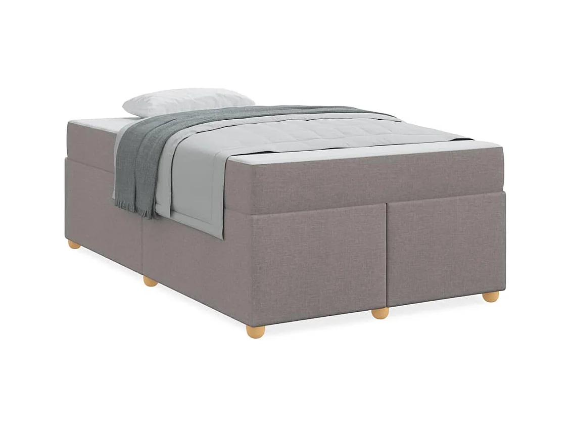 Cadre de lit avec matelas Taupe 120 x 200 cm tissu