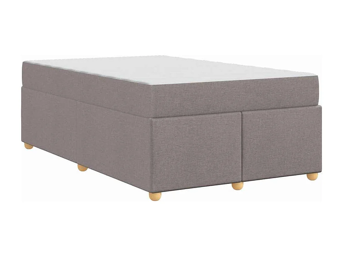 Cadre de lit avec matelas Taupe 120 x 200 cm tissu