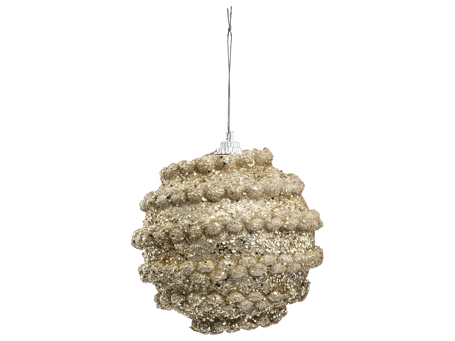 Déco de sapin Lot de 4 Boules de Noël D 8 cm  Effet Maille - Or