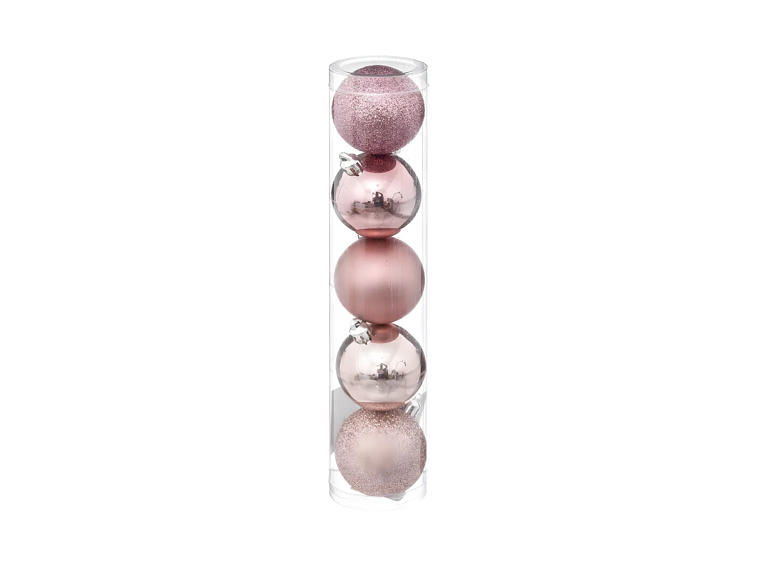 Déco de sapin Lot de 5 Boules de Noël D 5 cm - Rose