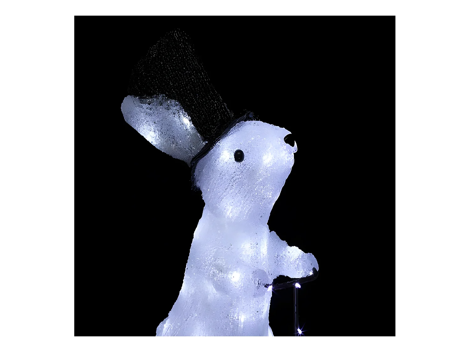 Déco de Noël Lapin lumineux sur son vélo  64 LED Blanc 8 jeux de lumière H 44 cm
