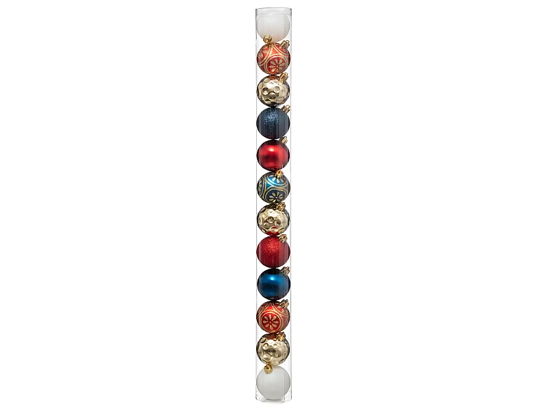 Déco de sapin Lot de 12 Boules de Noël D 6 cm - Multicolore
