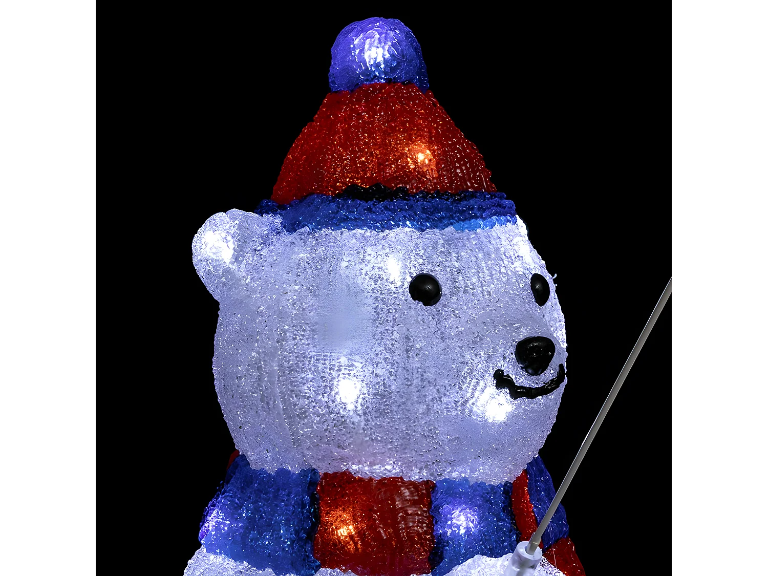 Déco de Noël lumineuse Ours pécheur 40 LED blanches  H 39 cm