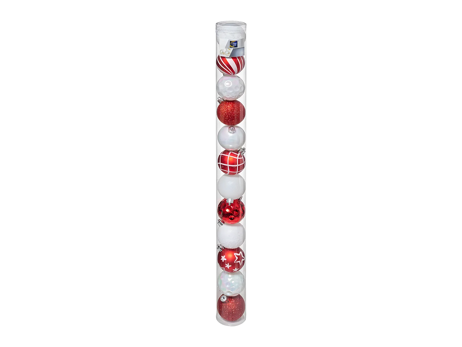 Déco de sapin Lot de 12 Boules de Noël D 6 cm - Rouge et Blanc