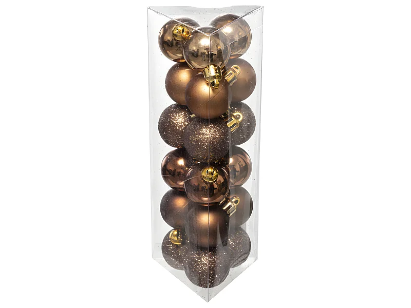 Déco de sapin Lot de 18 Boules de Noël  D 3 cm - Bronze