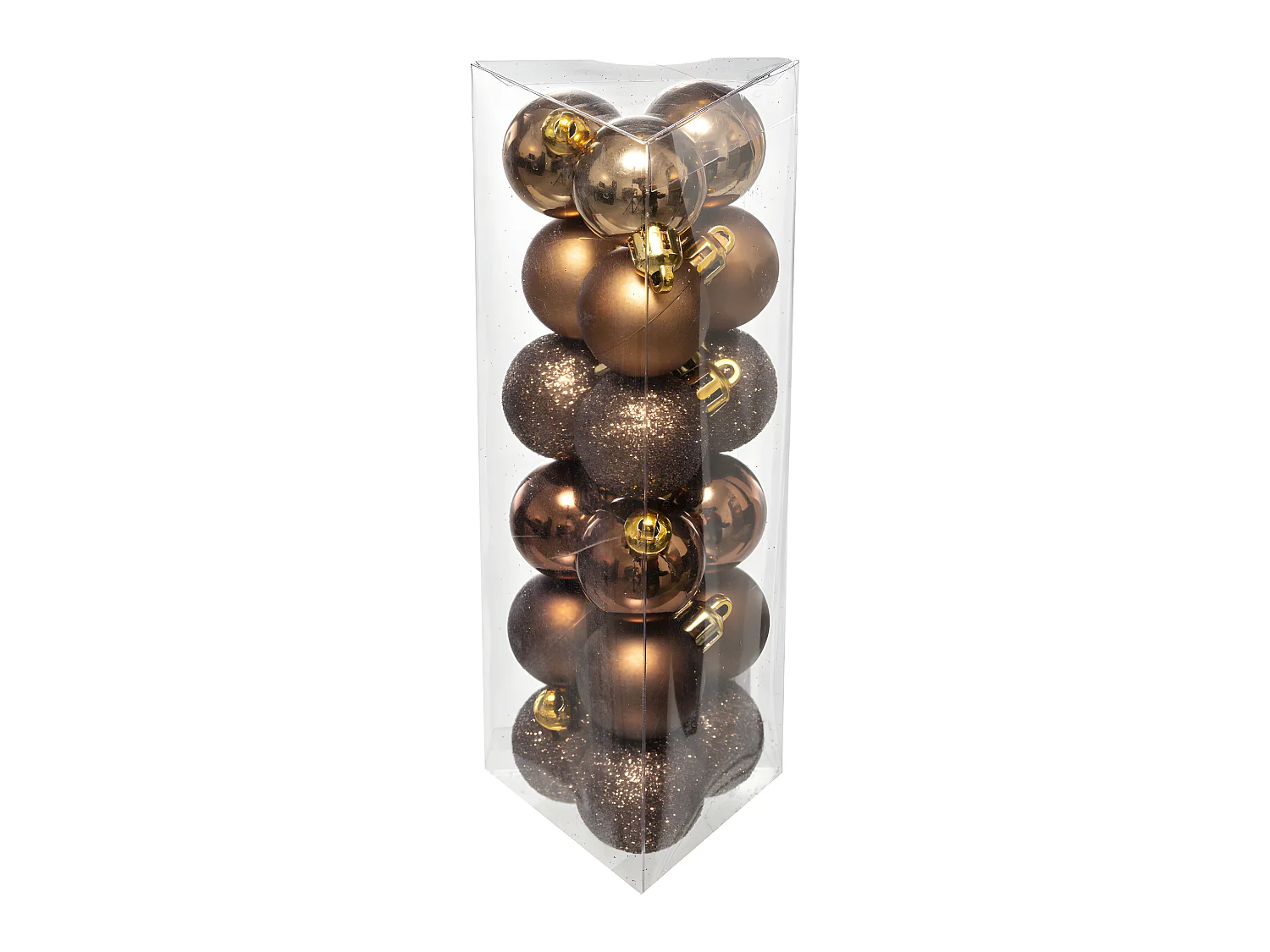 Déco de sapin Lot de 18 Boules de Noël  D 3 cm - Bronze