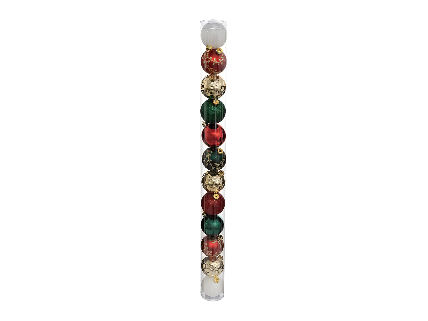 Déco de sapin Lot de 12 Boules de Noël D 6 cm - Vert Rouge et Or