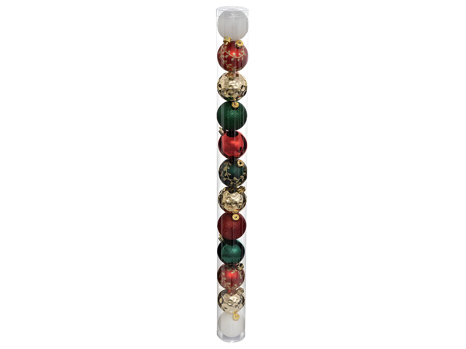 Déco de sapin Lot de 12 Boules de Noël D 6 cm - Vert Rouge et Or
