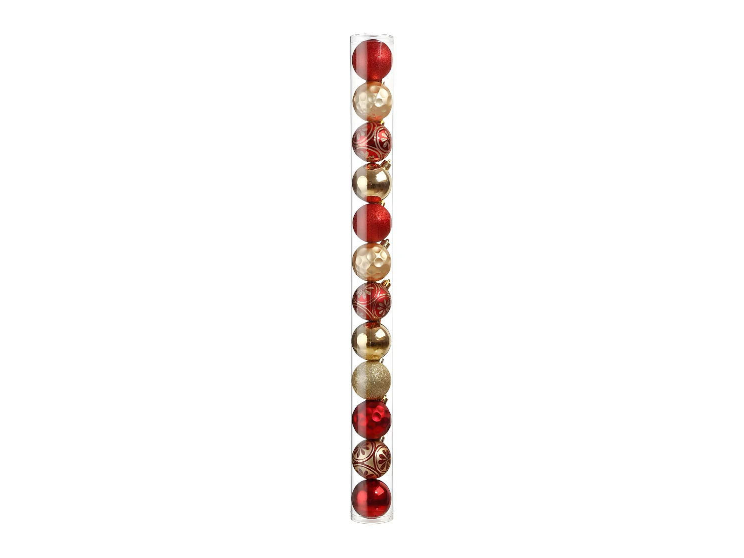Déco de sapin Lot de 12 Boules de Noël D 6 cm - Rouge et Doré