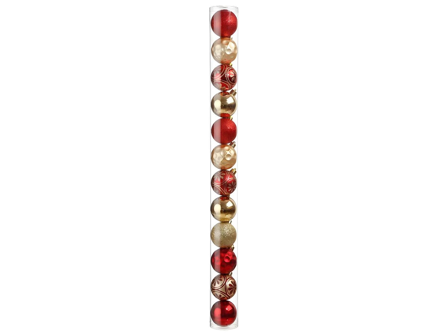 Déco de sapin Lot de 12 Boules de Noël D 6 cm - Rouge et Doré