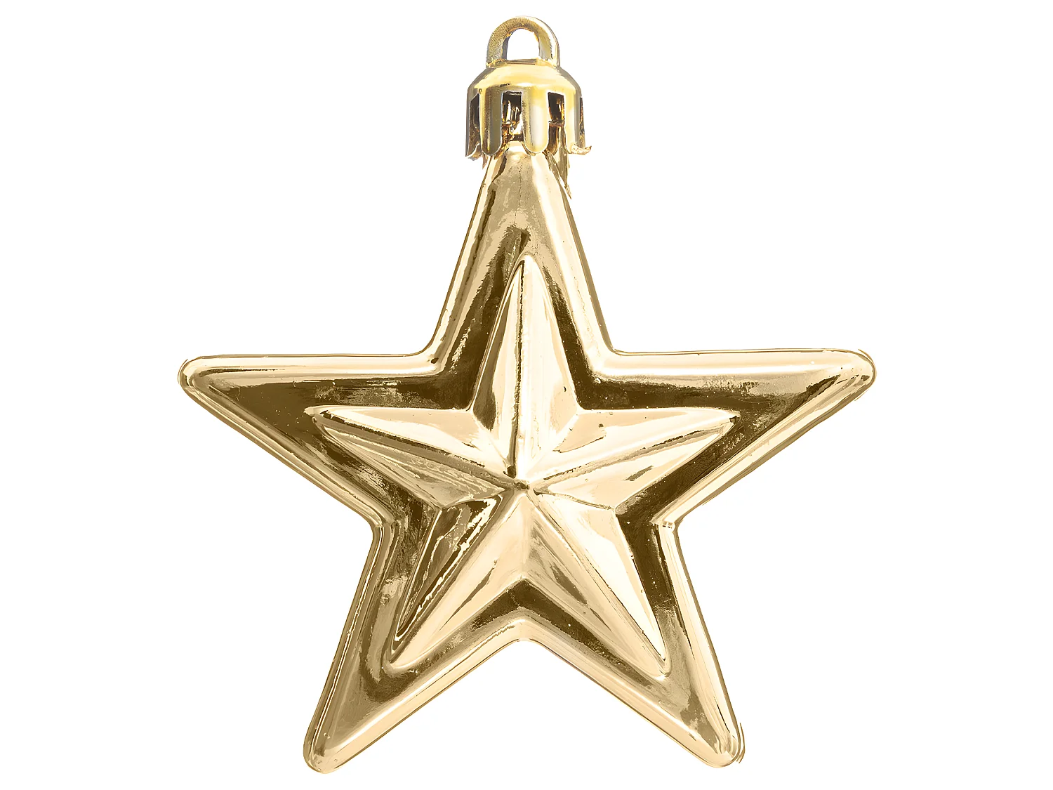 Déco de sapin Lot de 6 Étoiles D 6 cm  - Rose et Or