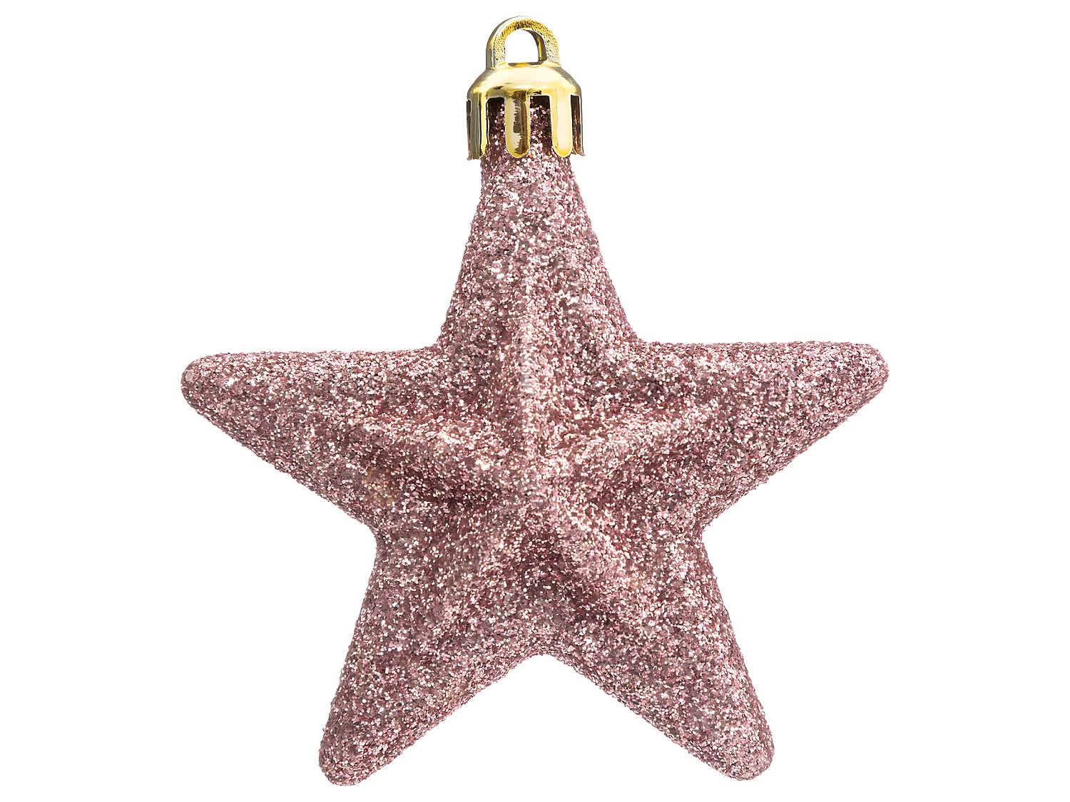 Déco de sapin Lot de 6 Étoiles D 6 cm  - Rose et Or