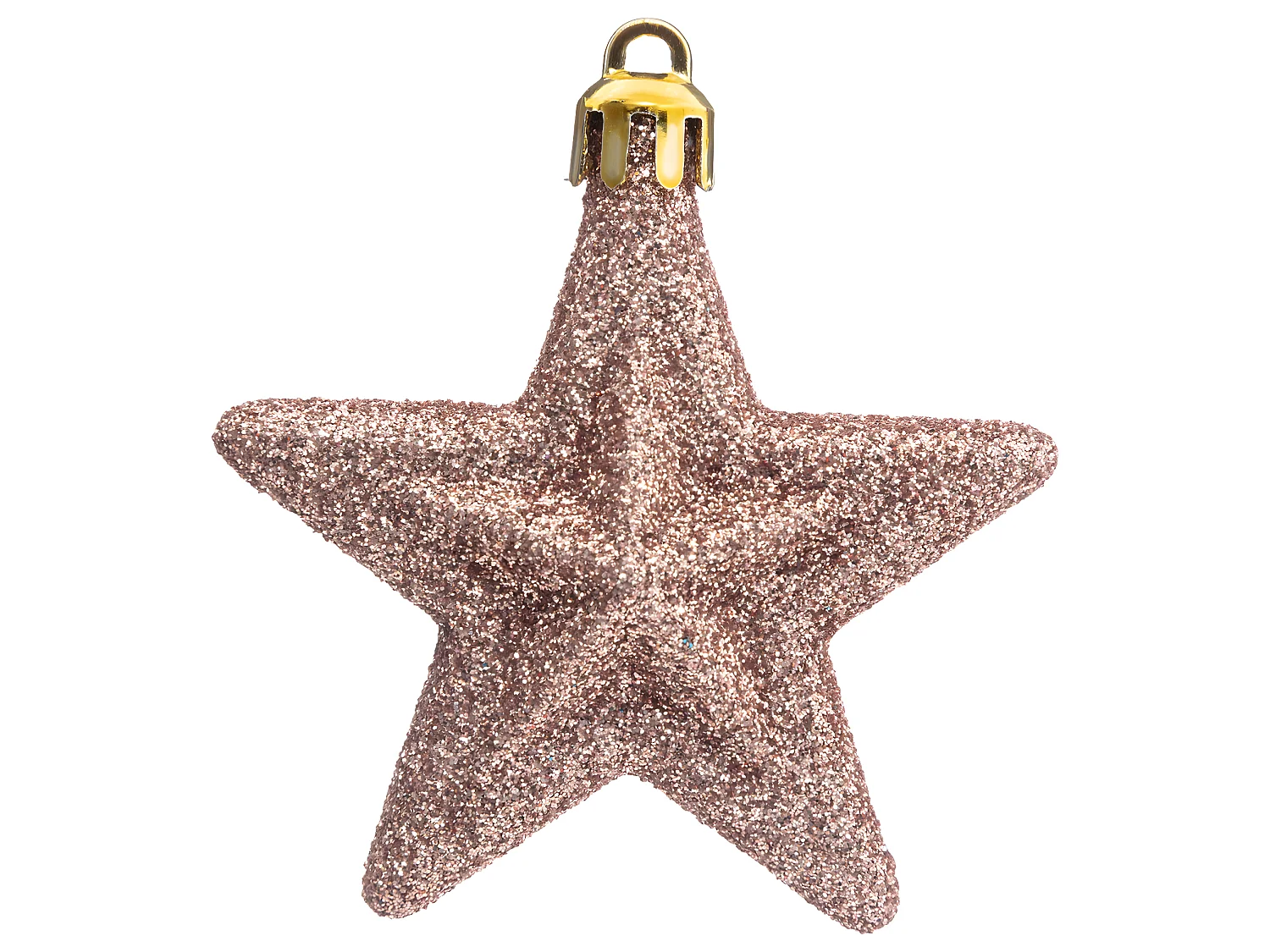 Déco de sapin Lot de 6 Étoiles D 6 cm  - Rose et Or