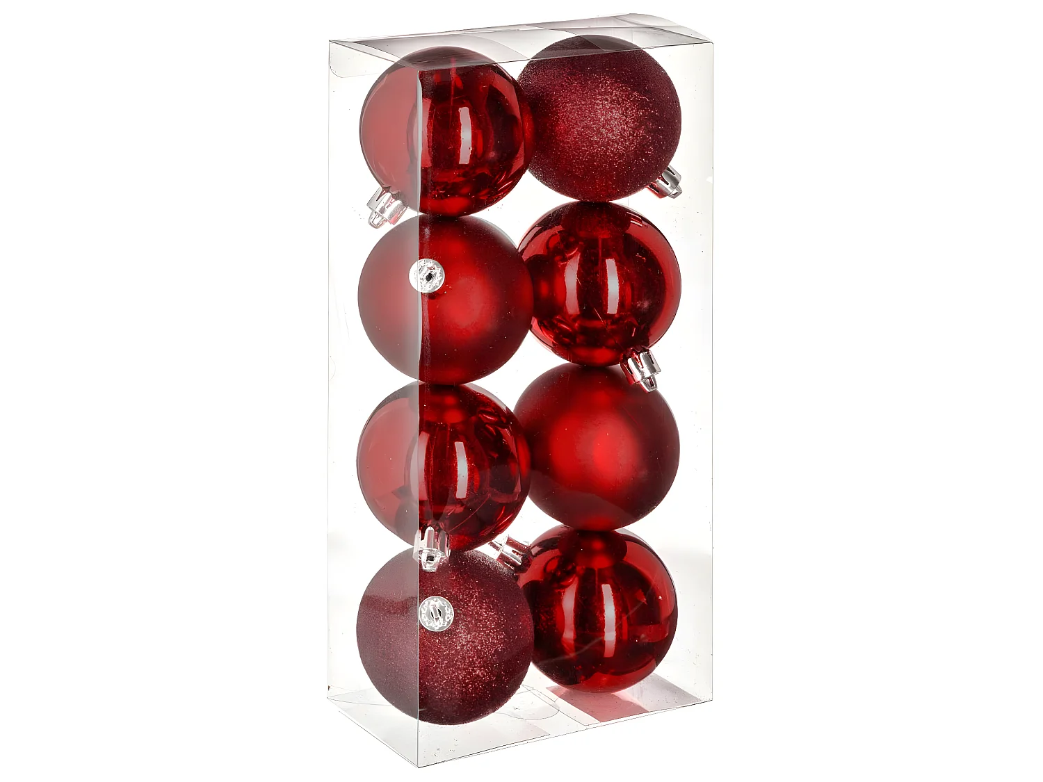 Déco de sapin Lot de 8 Boules de Noël D 7 cm - Rouge