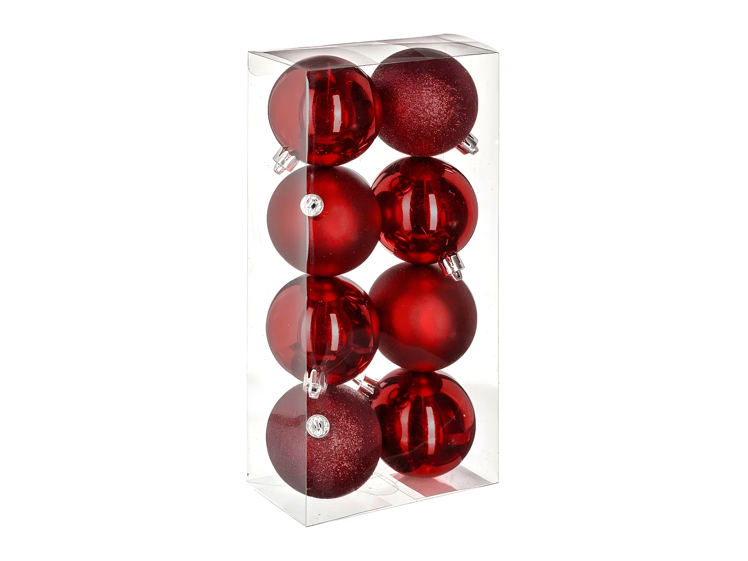 Déco de sapin Lot de 8 Boules de Noël D 7 cm - Rouge