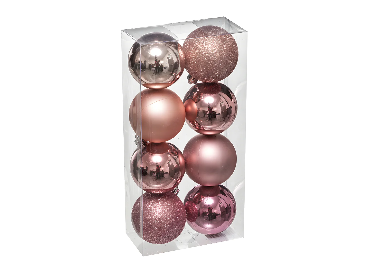 Déco de sapin Lot de 8 Boules de Noël D 7 cm - Nuance de Rose