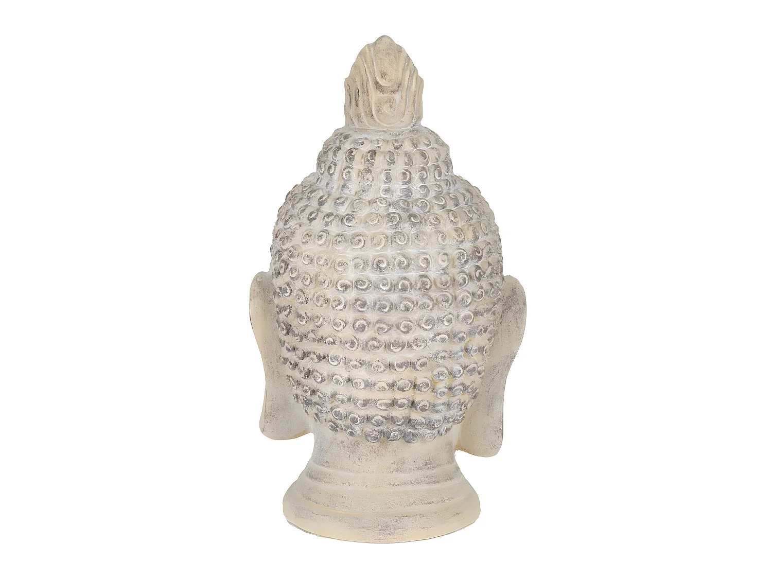 Tête de Bouddha pierre artificielle beige-gris Feng Shui 78 cm ECD Germany