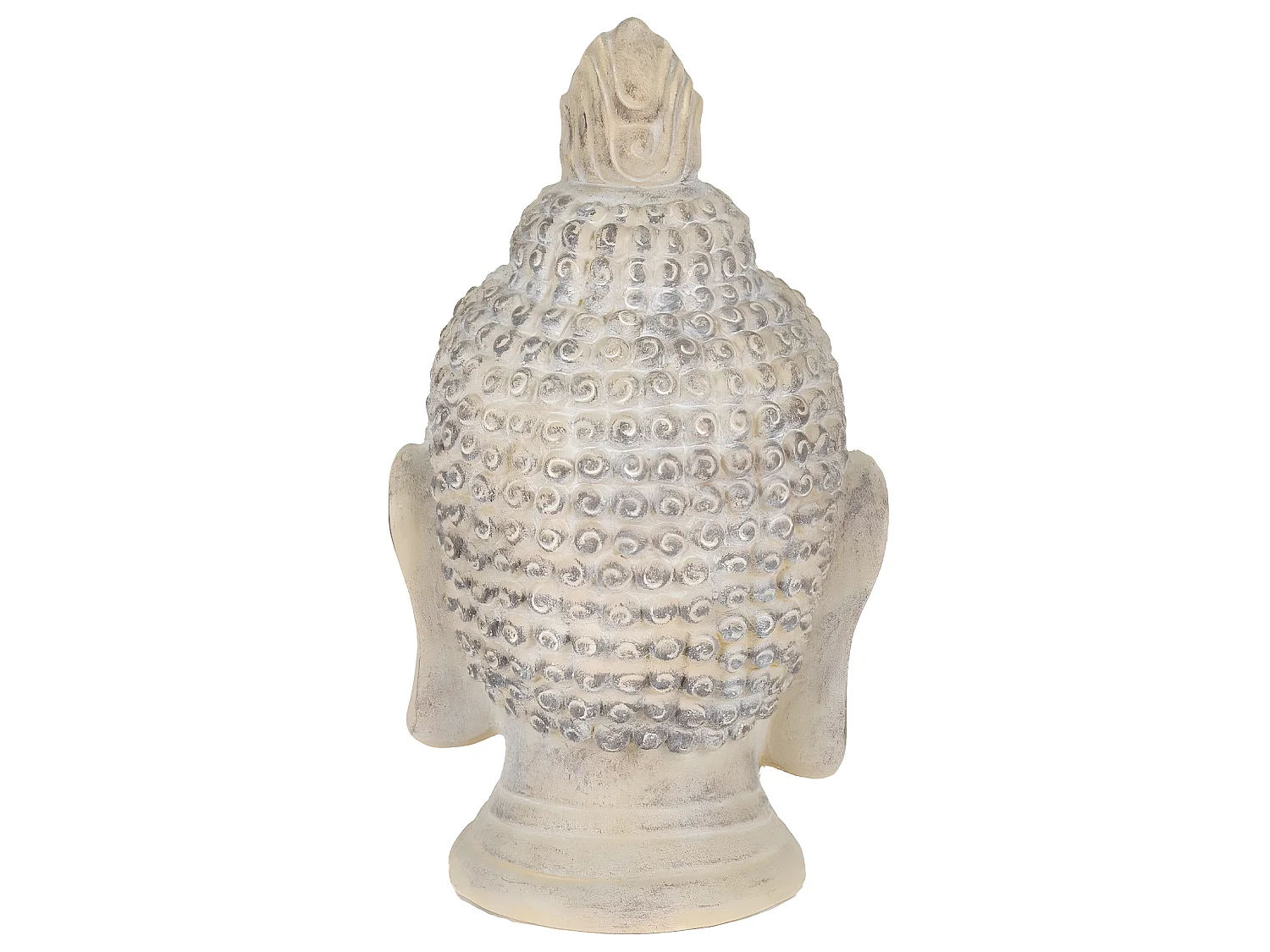 Cabeza de Buda de piedra artificial beige-gris figura decorativa ECD Germany