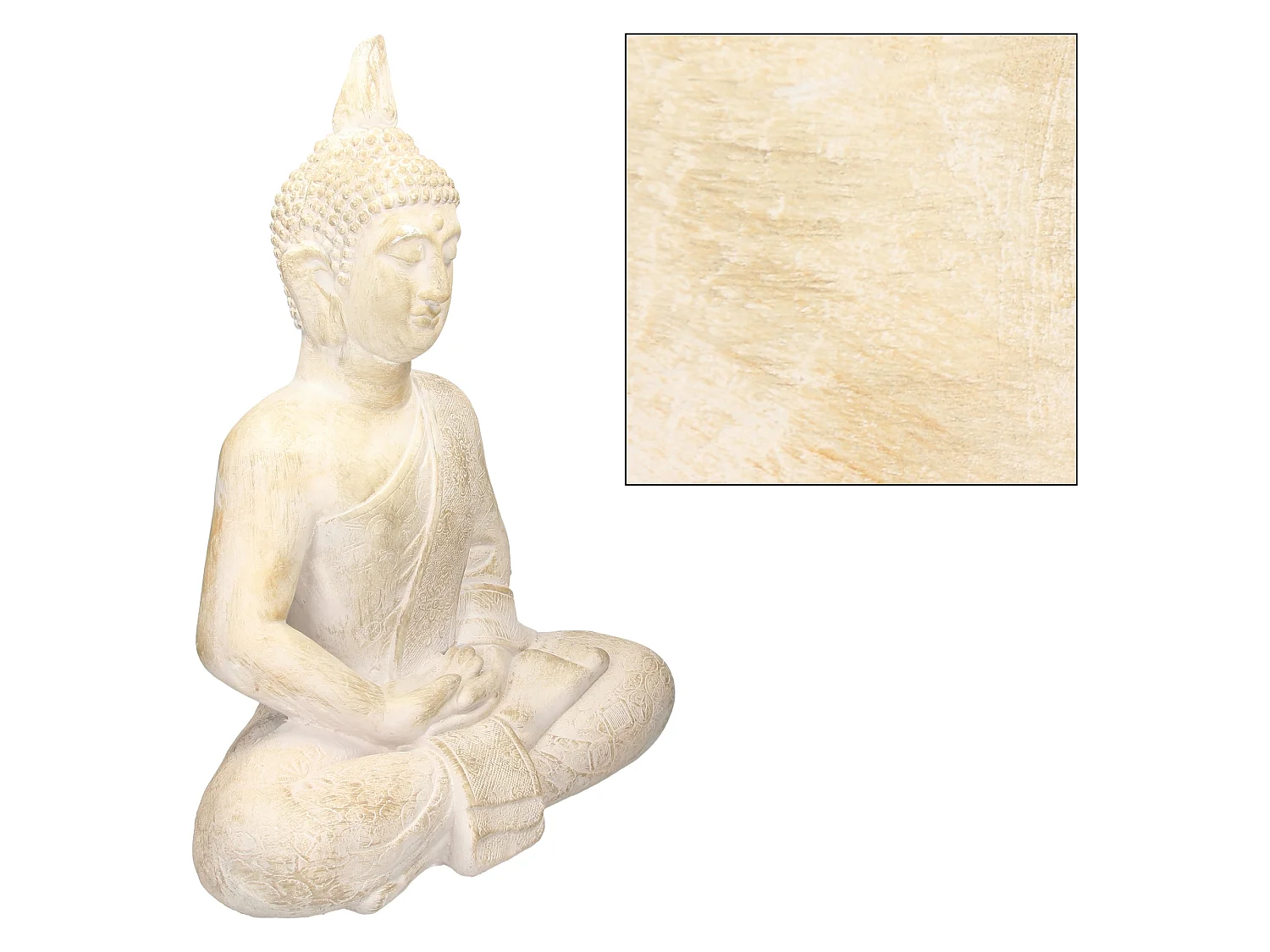 Statue de Bouddha assis 64 cm Feng Shui décoration jardin polyrésine ECD Germany