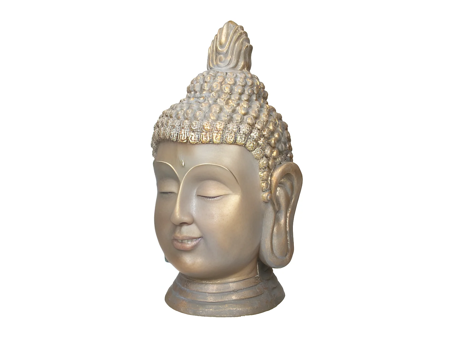 Statua testa di Buddha 74,5 cm aspetto bronzo in poliresina ECD Germany