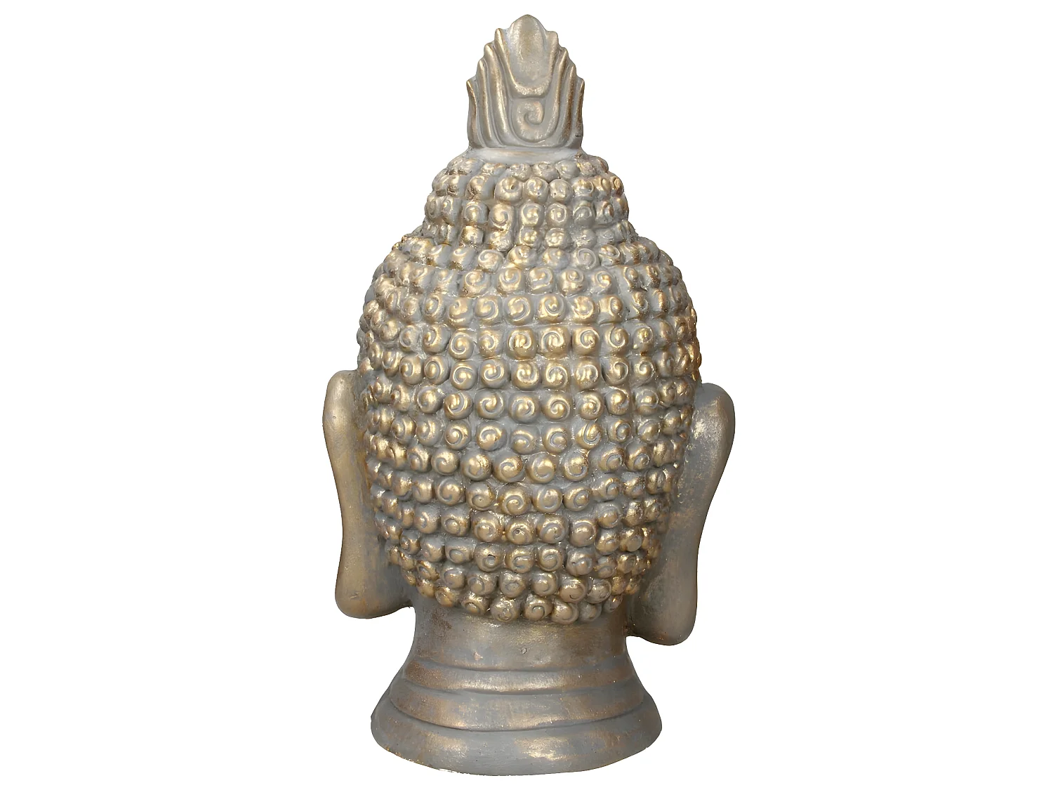 Statua testa di Buddha 74,5 cm aspetto bronzo in poliresina ECD Germany