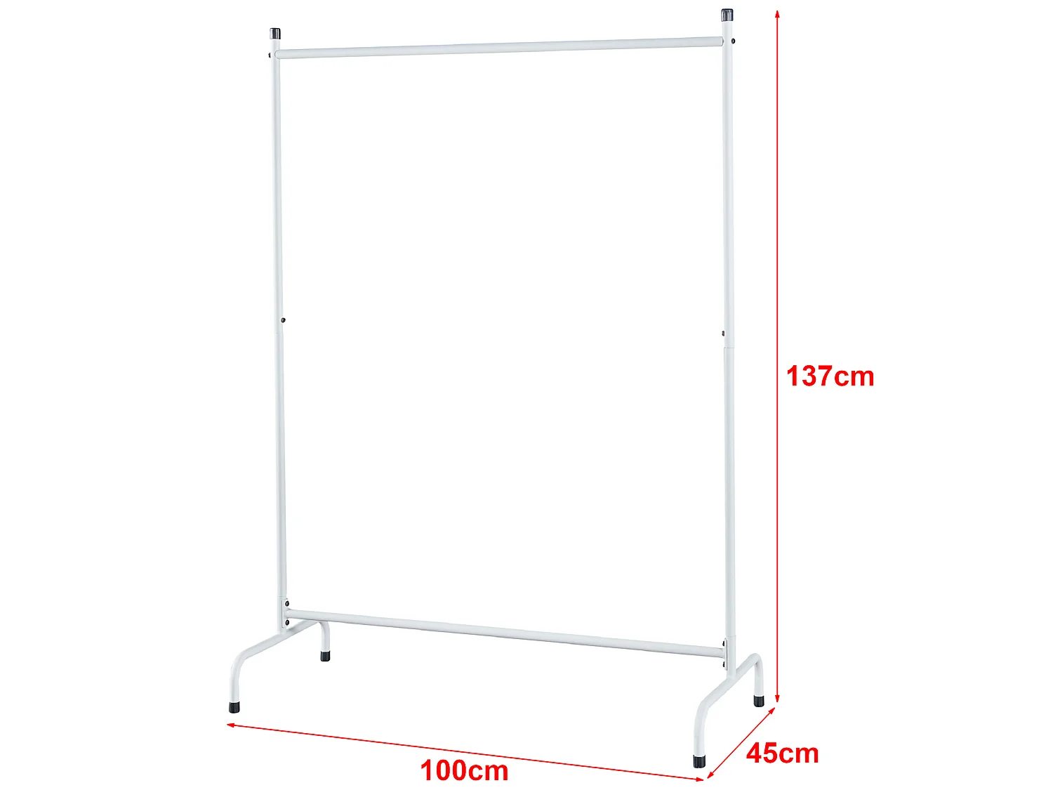 Portant à vêtements Haderup 137 x 100 x 45 cm blanc [en.casa]