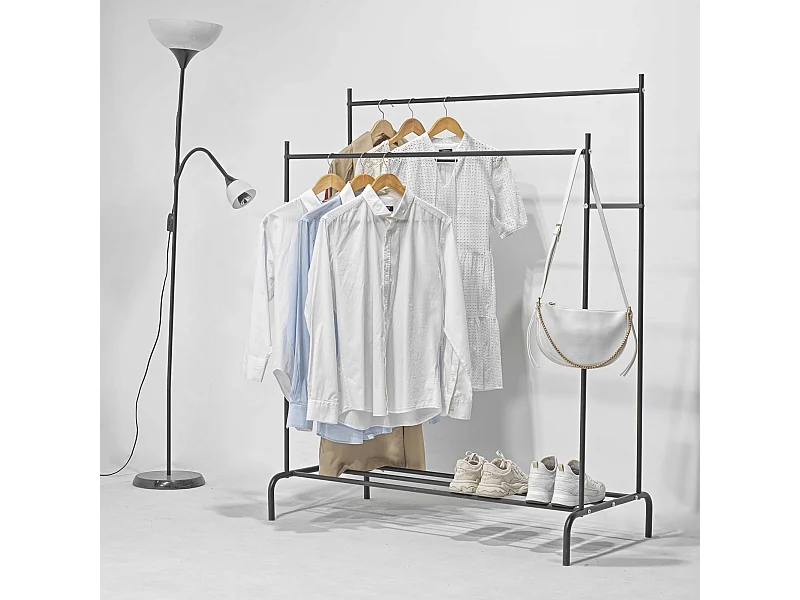 Portant à vêtements Bramming 147 x 116 x 54 cm noir [en.casa]