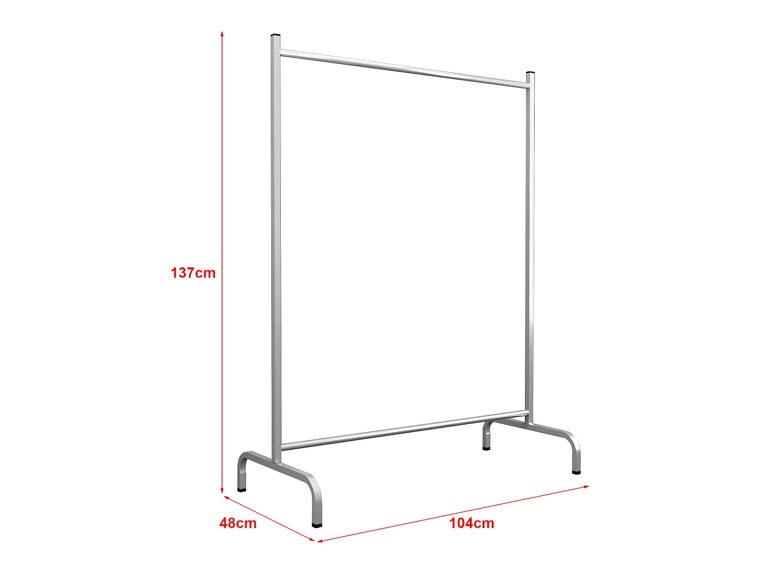 Portant à vêtement Staffanstorp avec barre de penderie 137 x 104 x 48 cm argenté [en.casa]