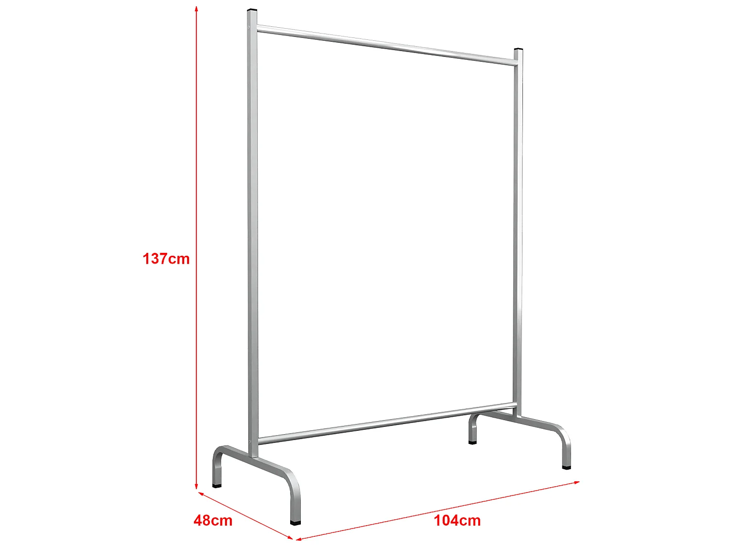 Portant à vêtement Staffanstorp avec barre de penderie 137 x 104 x 48 cm argenté [en.casa]
