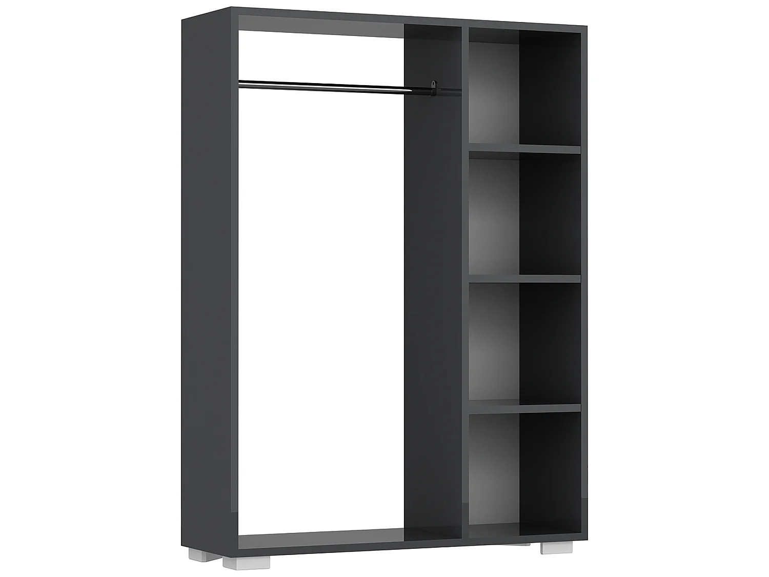 Armoire Nesbyen avec 4 compartiments de stockage 123 x 90 x 30 cm anthracite [en.casa]