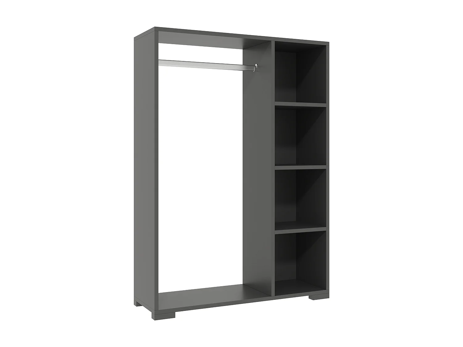Armoire Nesbyen avec 4 compartiments de stockage 123 x 90 x 30 cm anthracite [en.casa]