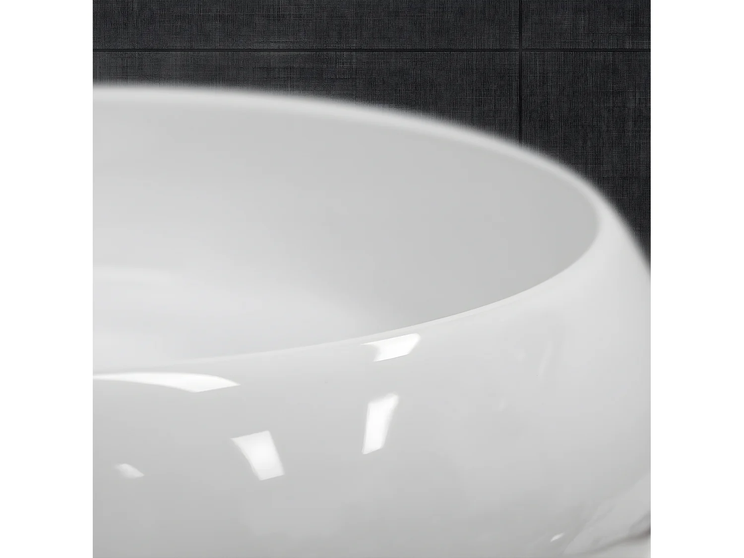 Lavabo en céramique blanc vasque èvier à poser design rond moderne Ø 400 mm