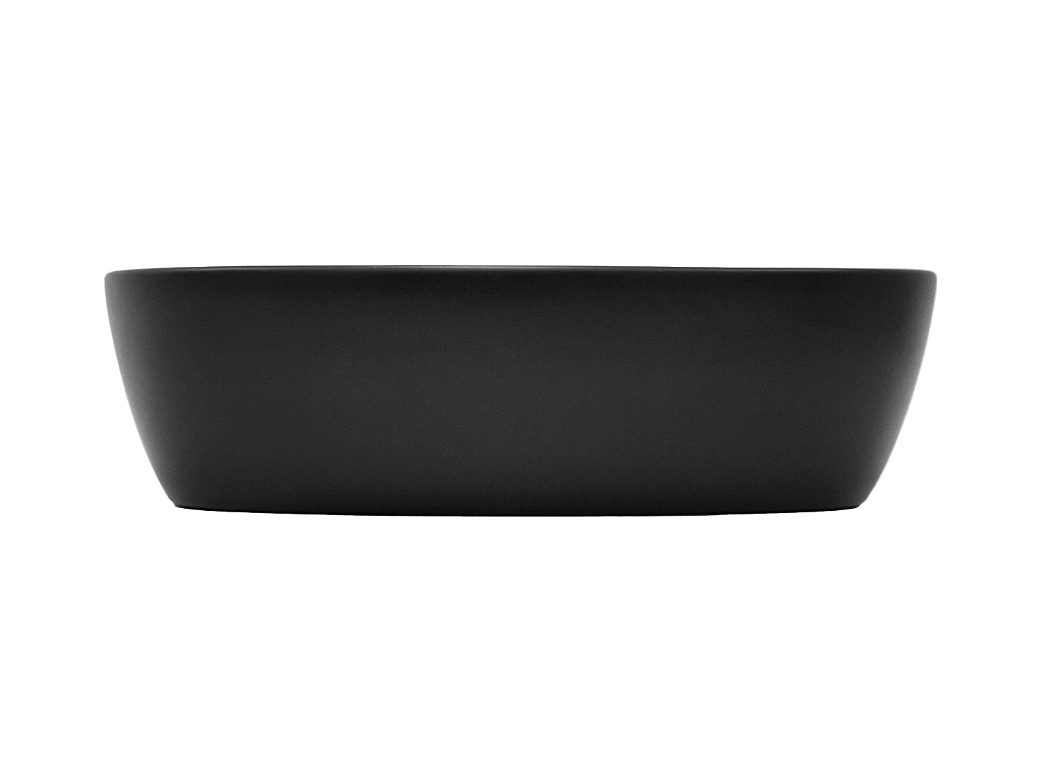 Lavabo negro encimera cerámica juego de desagüe sin rebosadero 505x385x140 mm