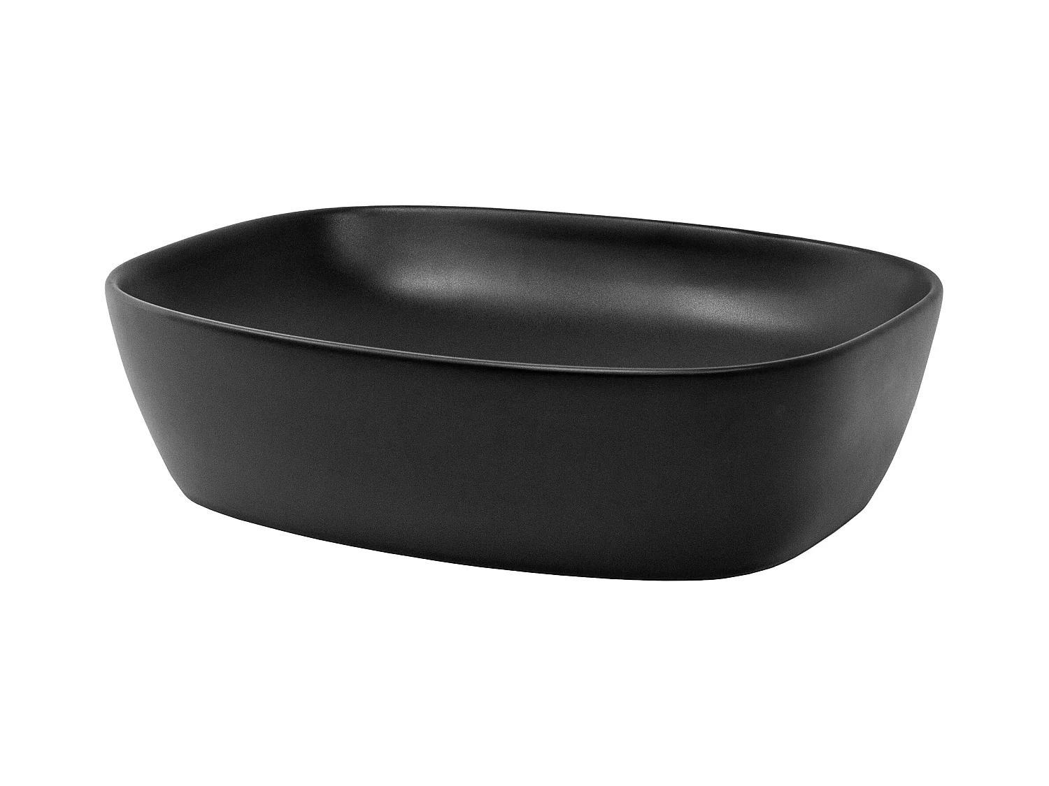 Lavabo á poser en céramique noir moderne avec garniture de vidage 505x385x140 mm