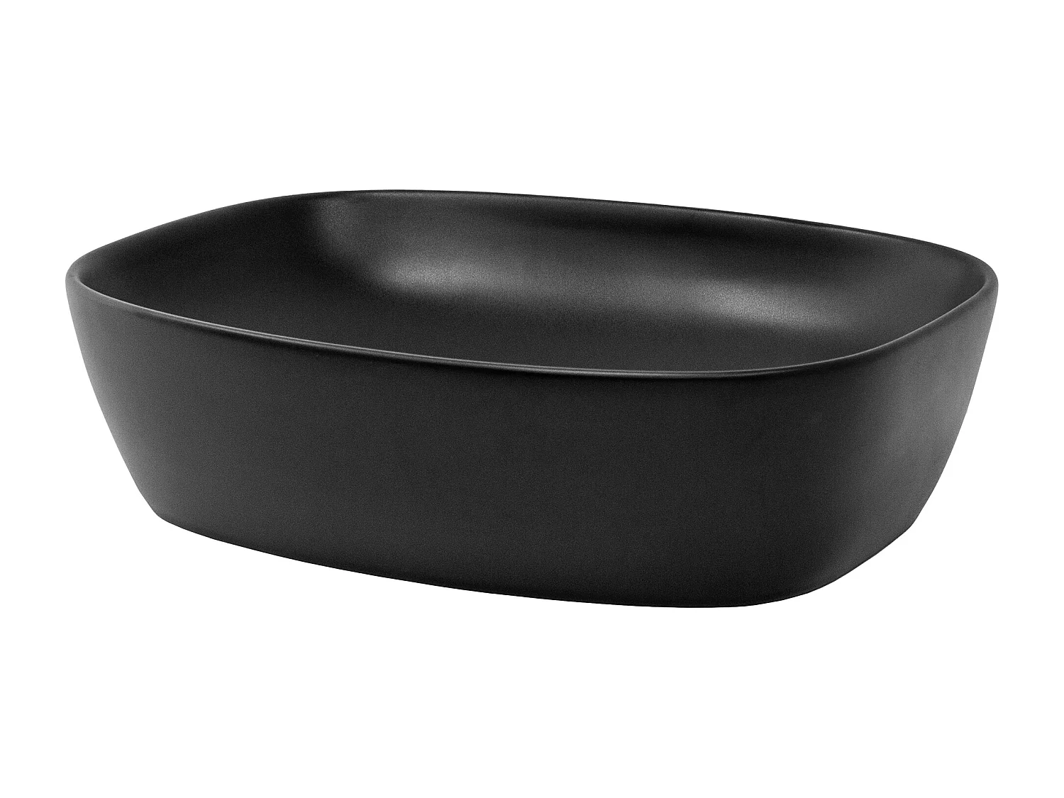 Lavabo negro encimera cerámica juego de desagüe sin rebosadero 505x385x140 mm