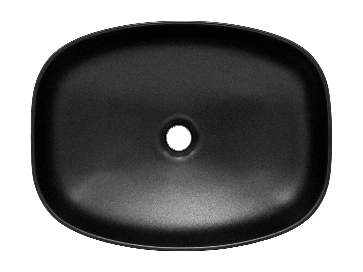 Lavabo negro encimera cerámica juego de desagüe sin rebosadero 505x385x140 mm