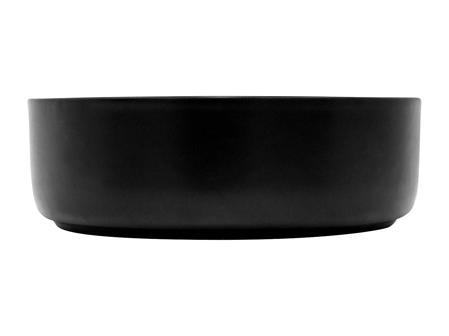 Lavabo á poser en céramique noir moderne avec garniture de vidage Ø 360x120 mm