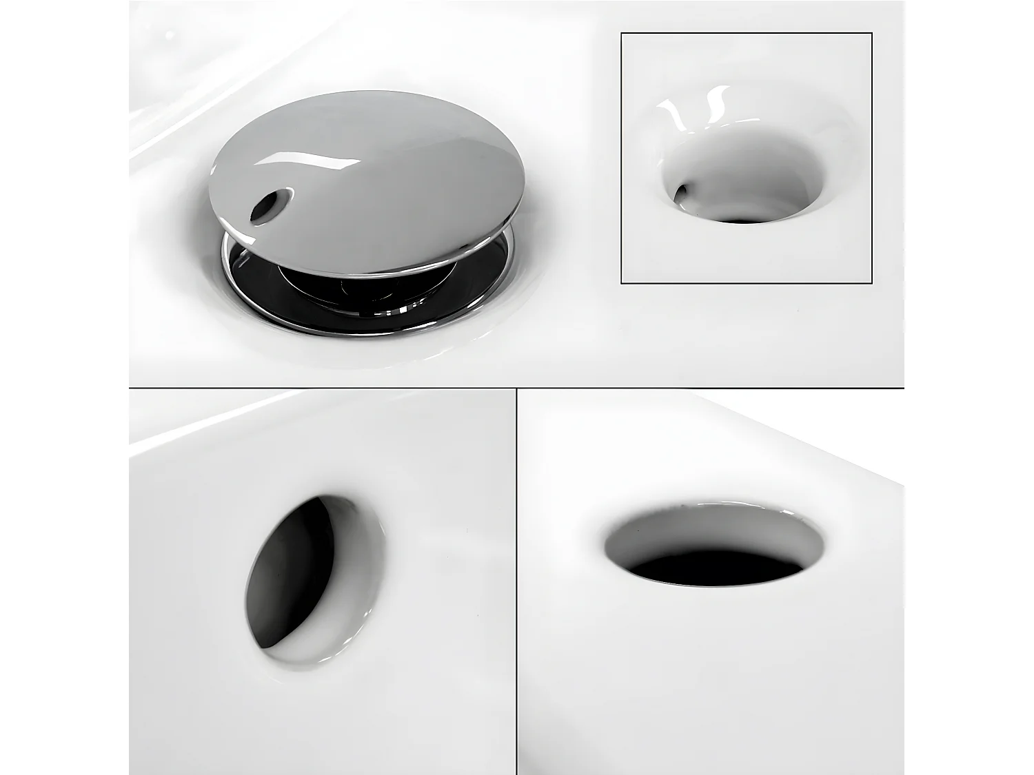 Vasque encastré lavabo évier en céramique blanc 810 x 465 x 175 mm ECD Germany